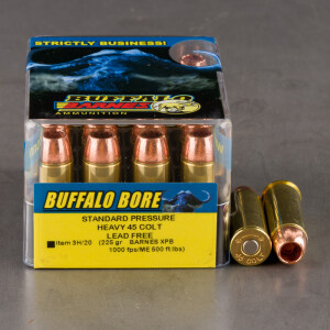 20rds – 45 Long Colt Buffalo Bore 225gr. XPB Ammo