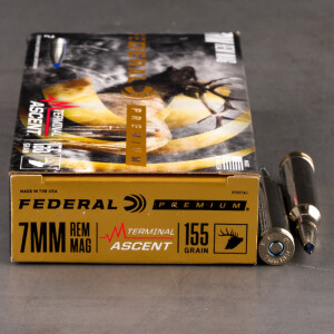 20rds – 7mm Rem Mag Federal 155gr. Terminal Ascent Ammo