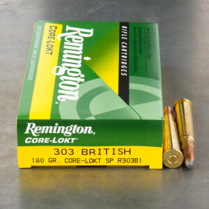 20rds - 303 British Remington 180gr. Core-Lokt SP Ammo