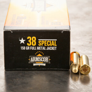 50rds - 38 Special ARMSCOR USA Precision 158gr. FMJ Ammo