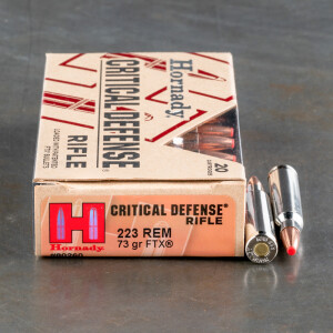 200rds – 223 Rem Hornady Critical Defense 73gr. FTX Ammo