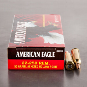 20rds - 22-250 Federal American Eagle 50gr. JHP Ammo