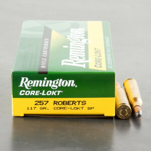 20rds - 257 Roberts Remington 117gr. Core-Lokt Soft Point Ammo
