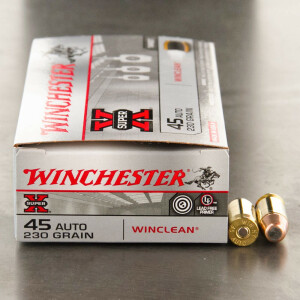 50rds – 45 ACP Winchester WinClean 230gr. BEB Ammo - Law Enforcement Trade-In