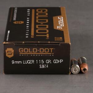 1000rds - 9mm Speer Gold Dot 115gr. JHP Ammo