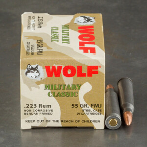500rds - 223 WPA Military Classic 55gr. FMJ Ammo