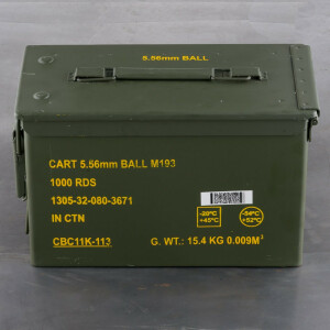 **Manufactured between 2000-2005** 1000rds - 5.56x45mm Magtech/CBC 556MIL 55gr. FMJ Ammo in Can