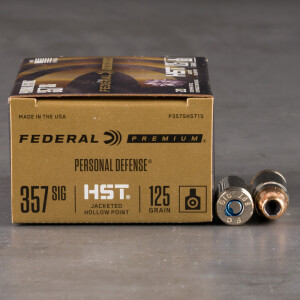 20rds – 357 Sig Federal Personal Defense HST 125gr. JHP Ammo