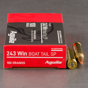 20rds – 243 Win Aguila 100gr. SPBT Ammo