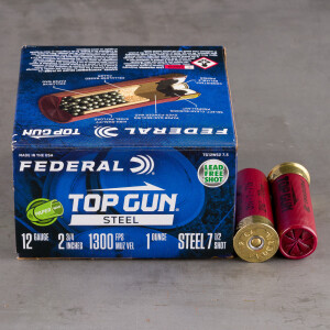 25rds – 12 Gauge Federal Top Gun 2-3/4" 1oz. #7.5 Steel Shot Ammo