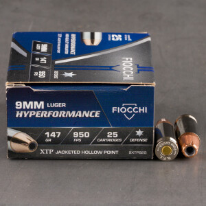 500rds – 9mm Fiocchi 147gr. JHP Ammo