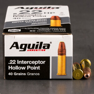 50rds - 22LR Aguila Interceptor 40gr. Hollow Point Ammo