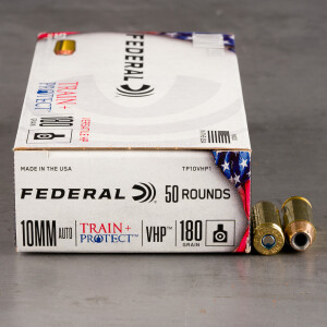 50rds – 10mm Federal Train + Protect 180gr. JHP Ammo