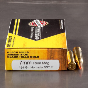 20rds - 7mm Rem Mag Black Hills Gold 154gr. SST Polymer Tip Ammo