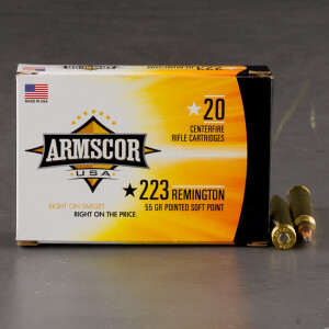 1000rds – 223 Rem Armscor USA 55gr. PSP Ammo