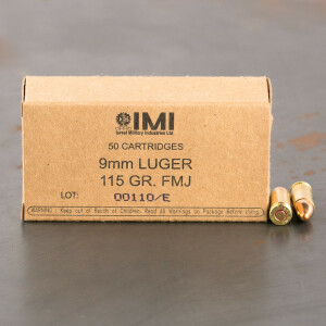 1000rds – 9mm IMI 115gr. FMJ Ammo