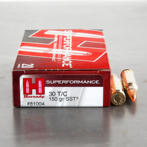 20rds – 30 Thompson Center Hornady Superperformance 150gr. SST Ammo