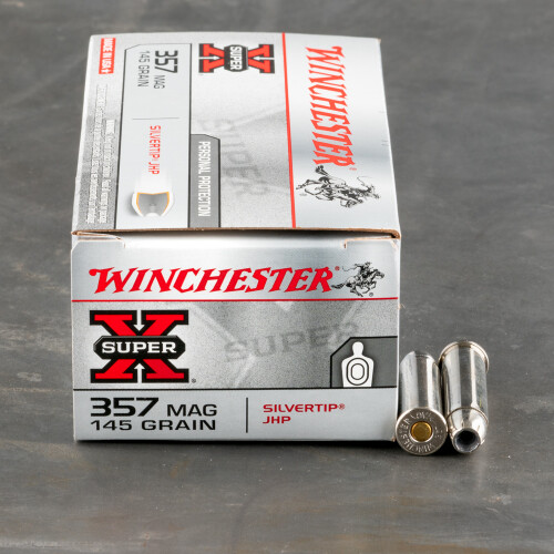 357 Magnum Ammo - 50 Rounds of 145 Grain Jacketed Hollow-Point (JHP) by  Winchester