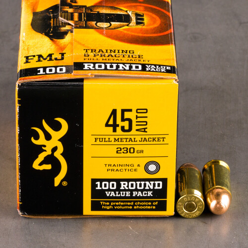 45 ACP (Auto) Ammo - 100 Rounds of 230 Grain Full Metal