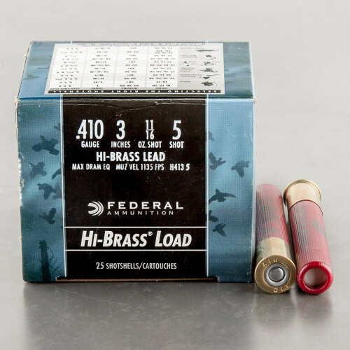 410 Gauge Ammo - 25 Rounds of 11/16 oz. #5 Shot by Federal