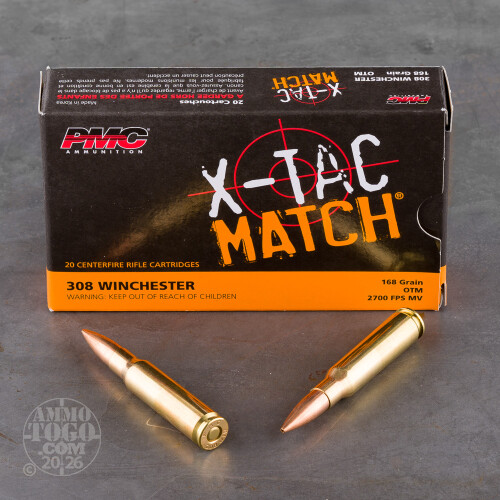 308 Winchester (7.62X51) Ammunition for Sale. PMC 168 Grain Open