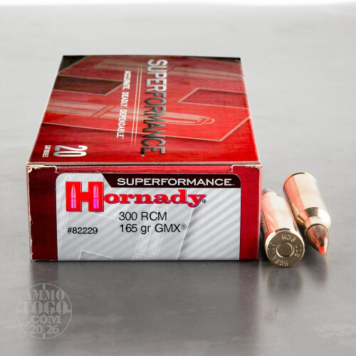300 RCM Ammo - 20 Rounds of 165 Grain GMX by Hornady