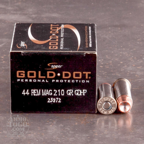 Point 44 Material 44 Magnum Ammo - 20 Rounds of 210 Grain Jacketed Hollow-Point (JHP) by ...