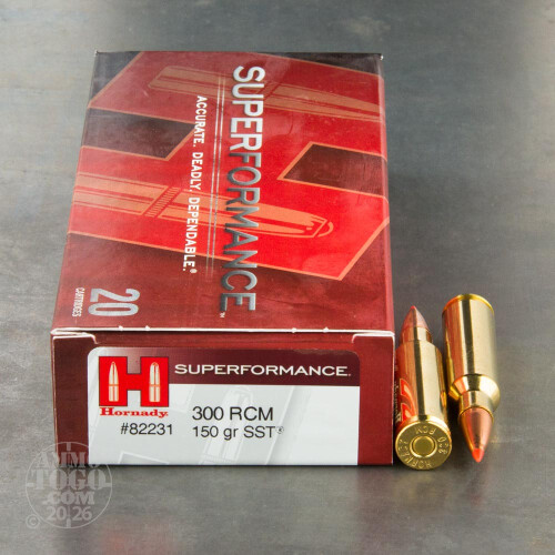 300 RCM Ammunition for Sale. Hornady 150 Grain SST - 20 Rounds