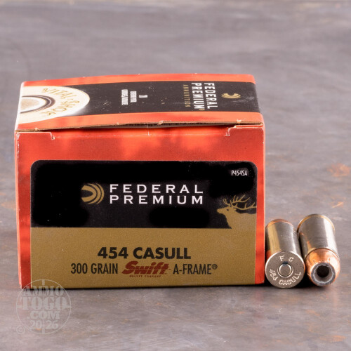 454 Casull Ammunition for Sale. Federal 300 Grain Jacketed Hollow-Point ...