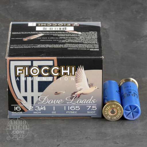 25rds – 16 Gauge Fiocchi Game & Target 2-3/4" 1oz. #7.5 Shot Ammo