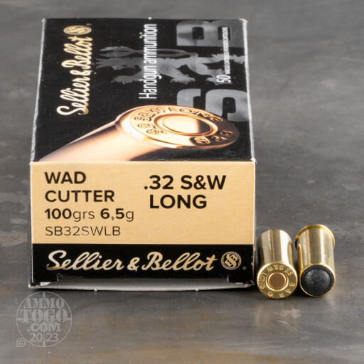50rds – 32 S&W Long Sellier & Bellot 100gr. Lead Wadcutter Ammo