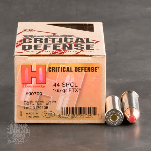 20rds - 44 Special Hornady Critical Defense 165gr. HP Ammo