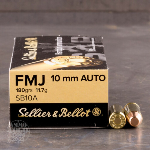 50rds - 10mm Auto Sellier & Bellot 180 Grain FMJ Ammo