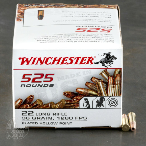 525rds - 22LR Winchester 36gr. Copper Plated Hollow Point Bulk