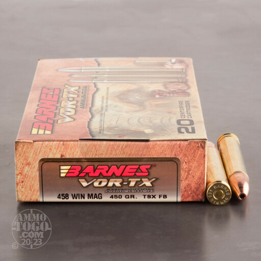 20rds - 458 Win. Mag Barnes VOR-TX 450gr. TSX FB Ammo