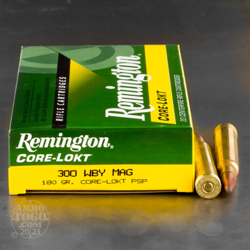 20rds - 300 WBY Mag. Remington 180gr Core-Lokt Pointed Soft Point Ammo