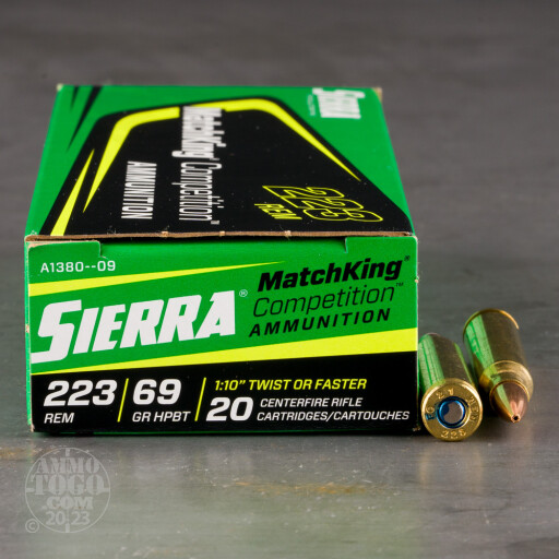 20rds – 223 Rem Sierra MatchKing Competition 69gr. HPBT MatchKing Ammo