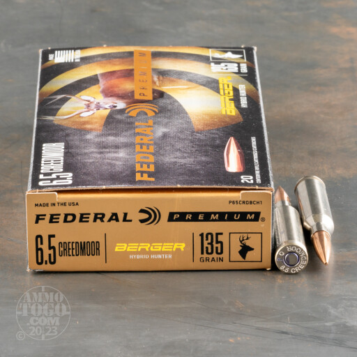 20rds – 6.5 Creedmoor Federal 135gr. Hybrid Hunter Ammo