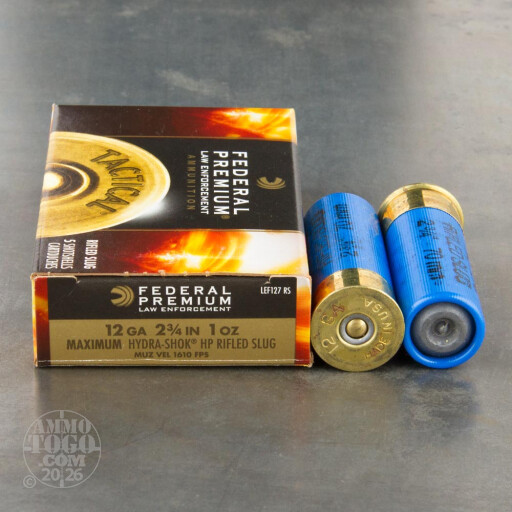 5rds - 12 Gauge Federal LE Tactical Full Power Hydra-Shok Slug