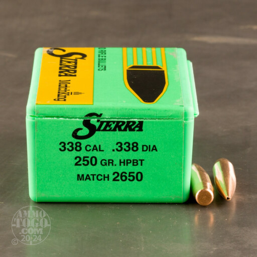 50pcs  338 Cal 338 Dia Sierra MatchKing 250gr HPBT Bullets