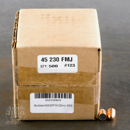 500pcs - 45 Cal .451" Dia Zero 230gr. FMJ Bullets