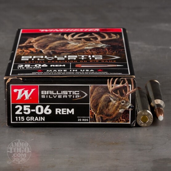20rds – 25-06 Rem Winchester Ballistic Silvertip 115gr. Polymer Tip Ammo