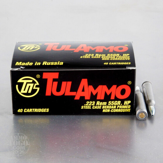 1000rds - 223 Rem Tula 55gr. HP Ammo