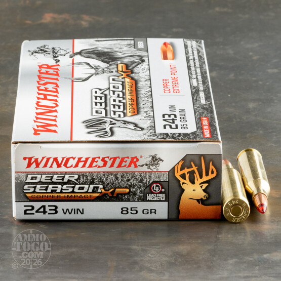 20rds – 243 Win Winchester Deer Season XP Copper Impact 85gr. Copper Extreme Point Ammo