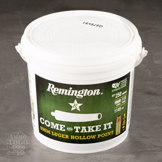 250rds – 9mm Remington UMC 115gr. JHP Ammo