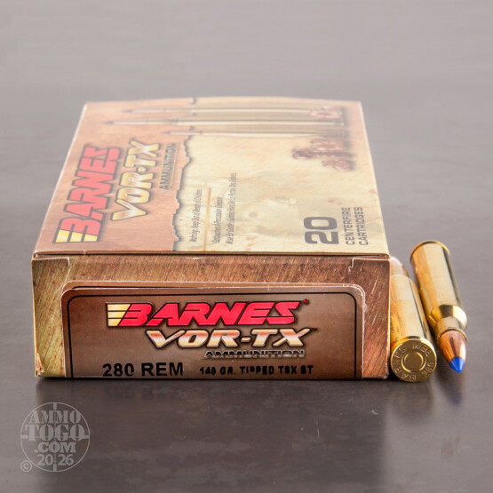 20rds – 280 Rem Barnes VOR-TX 140gr. TTSX BT Ammo
