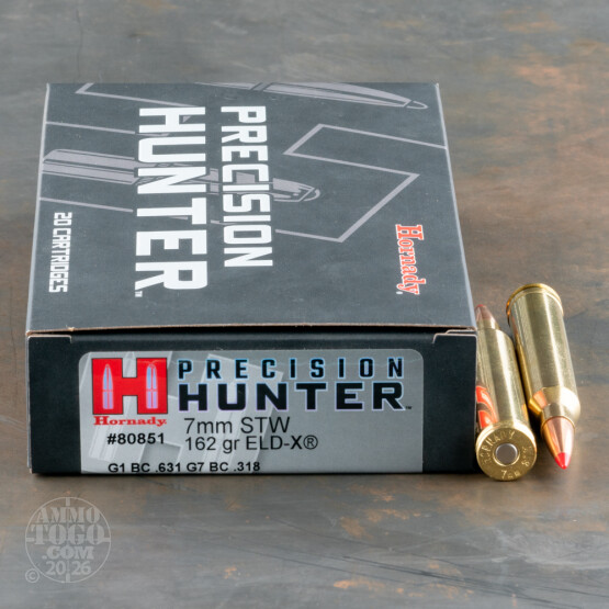 20rds – 7mm STW Hornady Precision Hunter 162gr. ELD-X Ammo