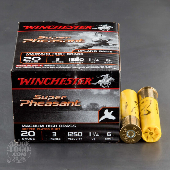 250rds - 20 Gauge Winchester Super-X Super Pheasant Load 3" 1 1/4oz. #6 Shot