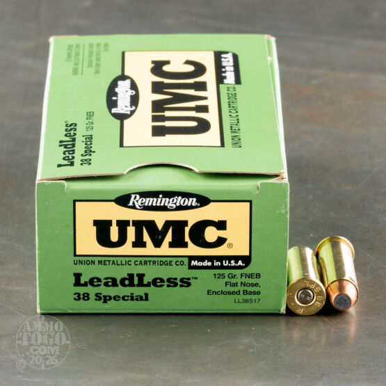 50rds - 38 Special Remington UMC 125gr. FNEB Leadless Ammo