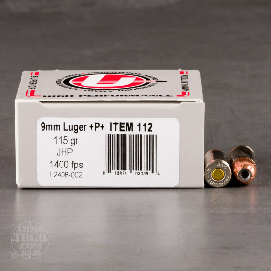 20rds – 9mm +P+ Underwood 115gr. JHP Ammo